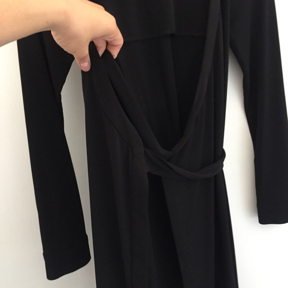 Calvin Klein Long Sleeve Black Wrap Dress - Picture 6 of 8